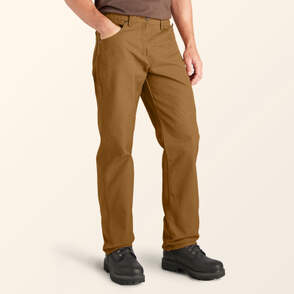 Loose Taper Non-Stretch Canvas Workwear Pants for Men