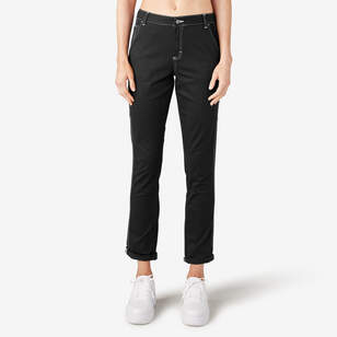 Women's FLEX Relaxed Fit Hickory Stripe Carpenter Pants - Dickies Canada