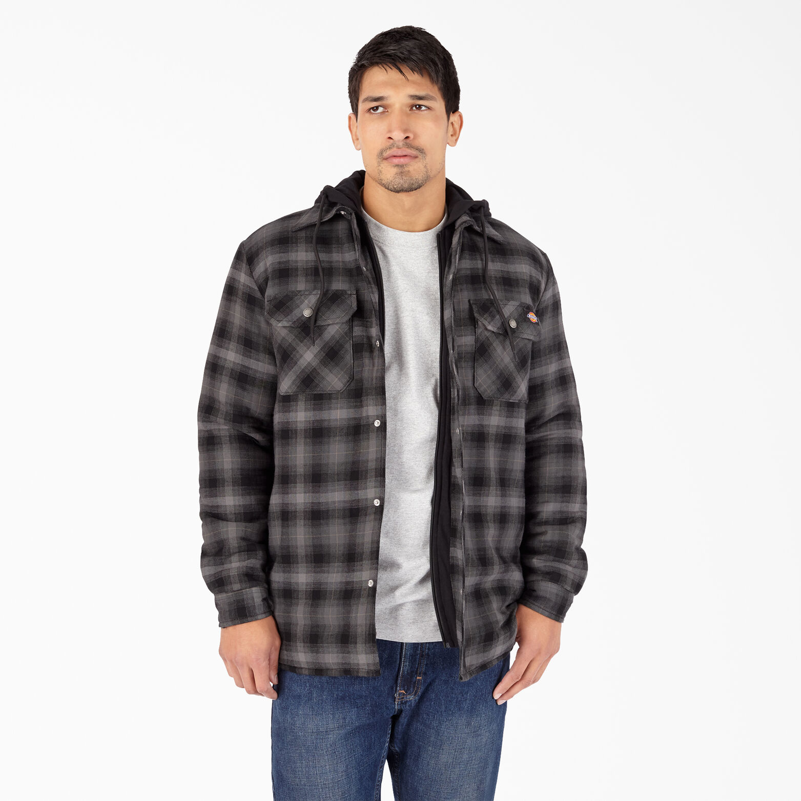Fleece Hooded Flannel Shirt Jacket with Hydroshield | Mens Jackets, Shackets |
