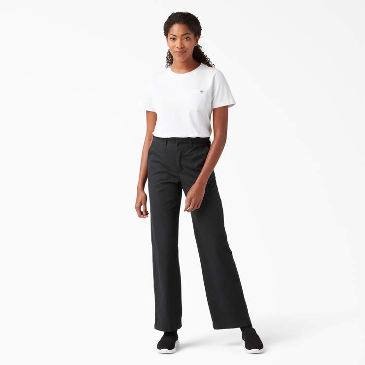 High-Waisted Canvas Wide-Leg Workwear Pants for Women