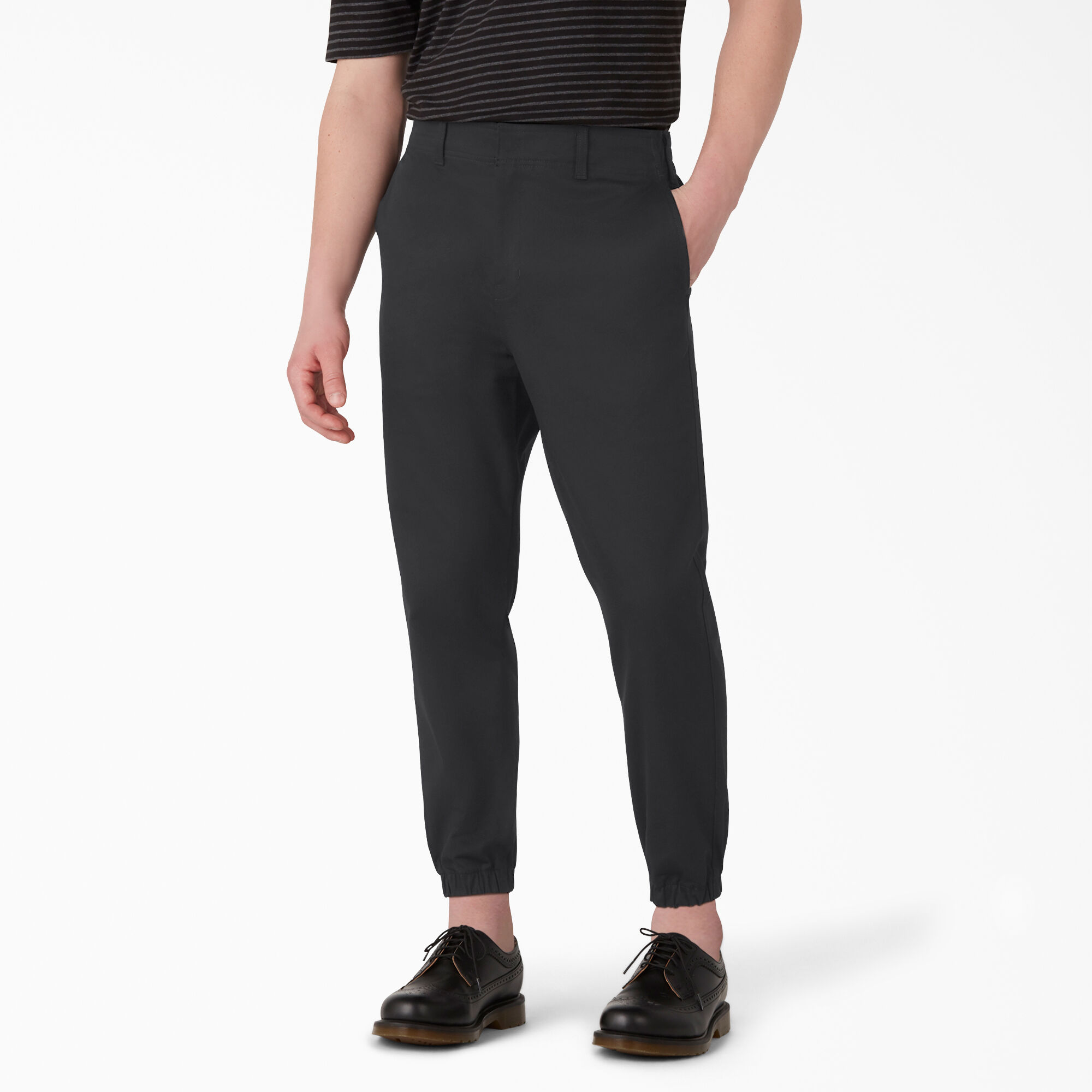 Black cropped cheap work pants