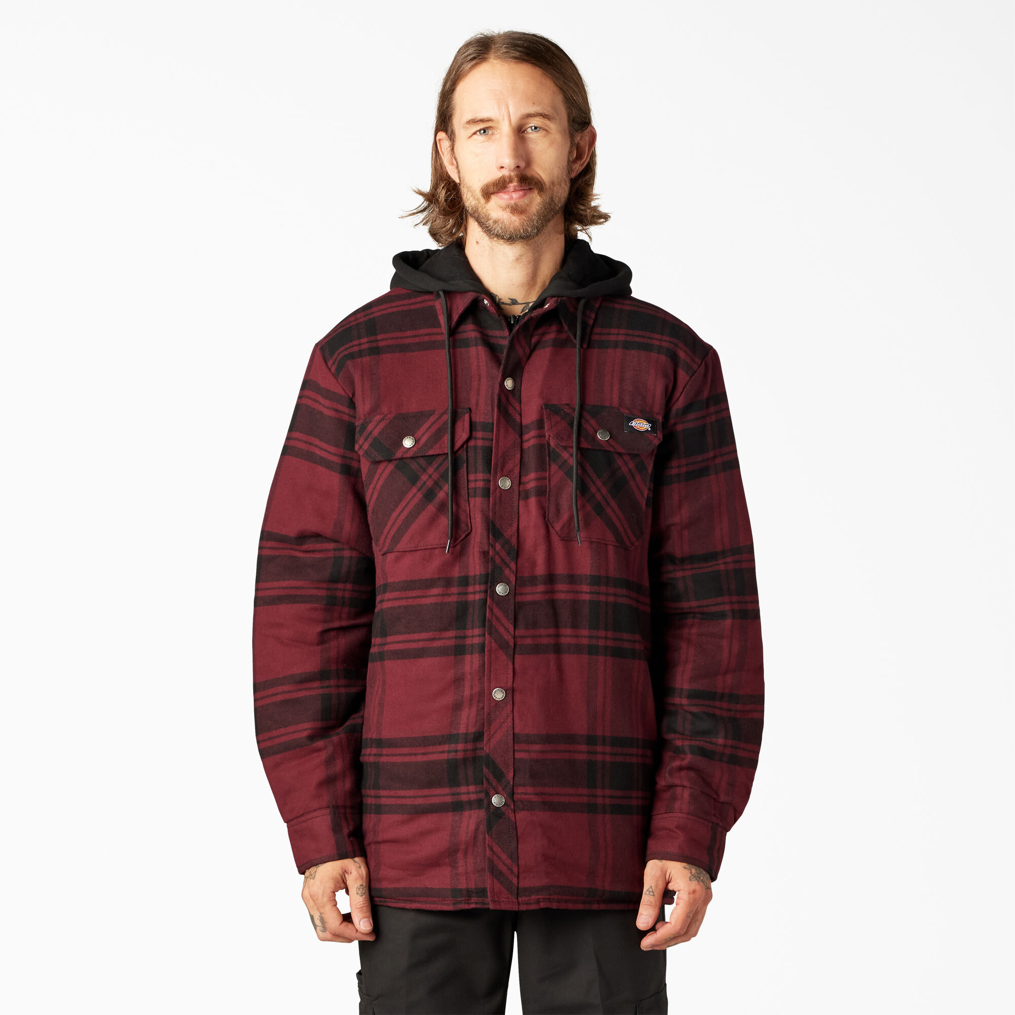 Relaxed Fit Icon Hooded Quilted Flannel Shirt Jacket