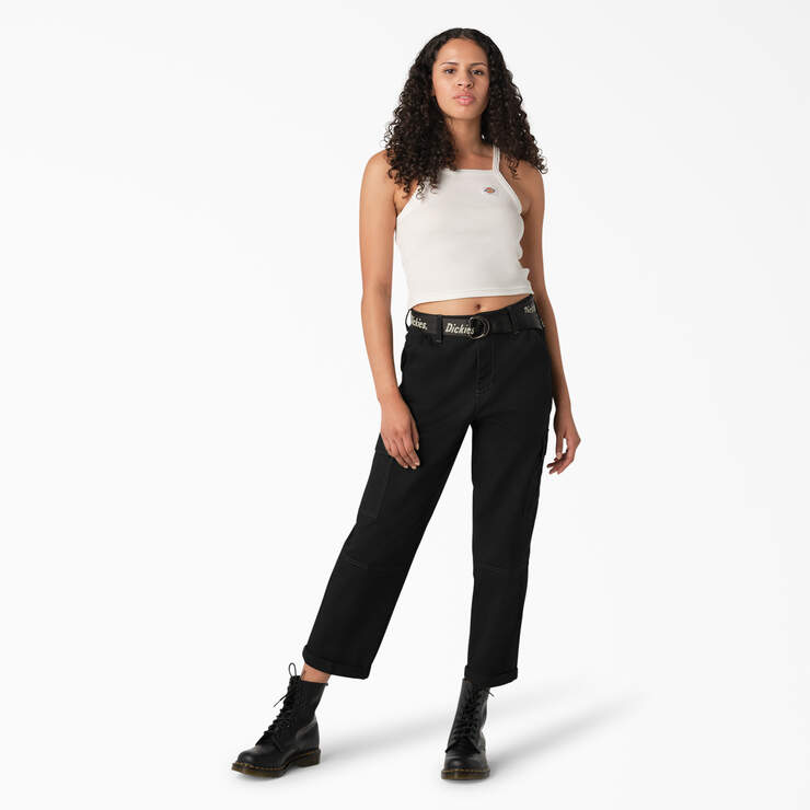 Women's Relaxed Fit Contrast Stitch Cropped Cargo Pants - Dickies US