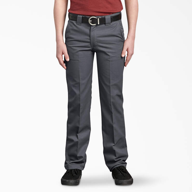 Long Slim-Fit Jeans Gray Cotton-Blend Twill