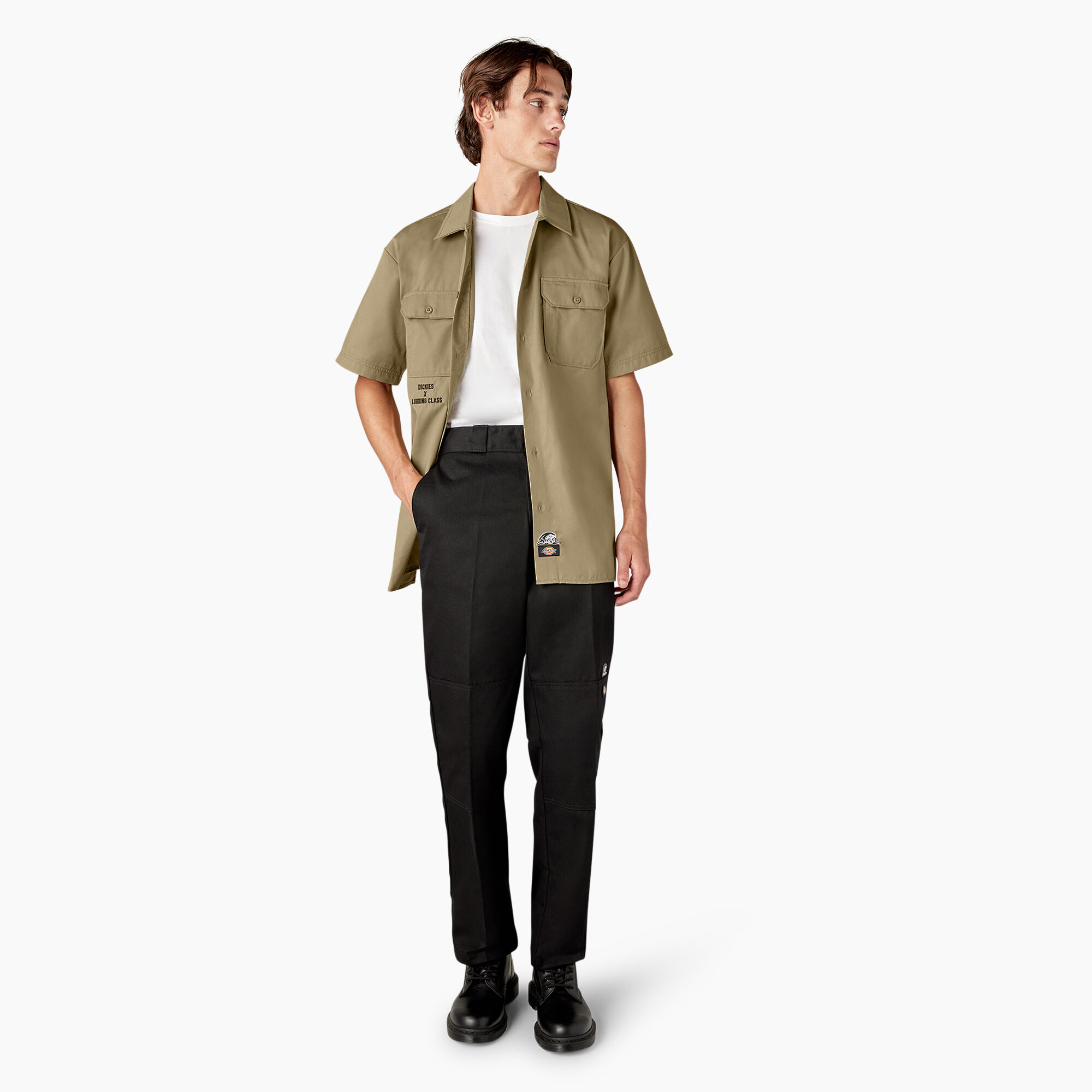 Dickies x Lurking Class Good Times Button Up Work Shirt - Khaki S / Khaki