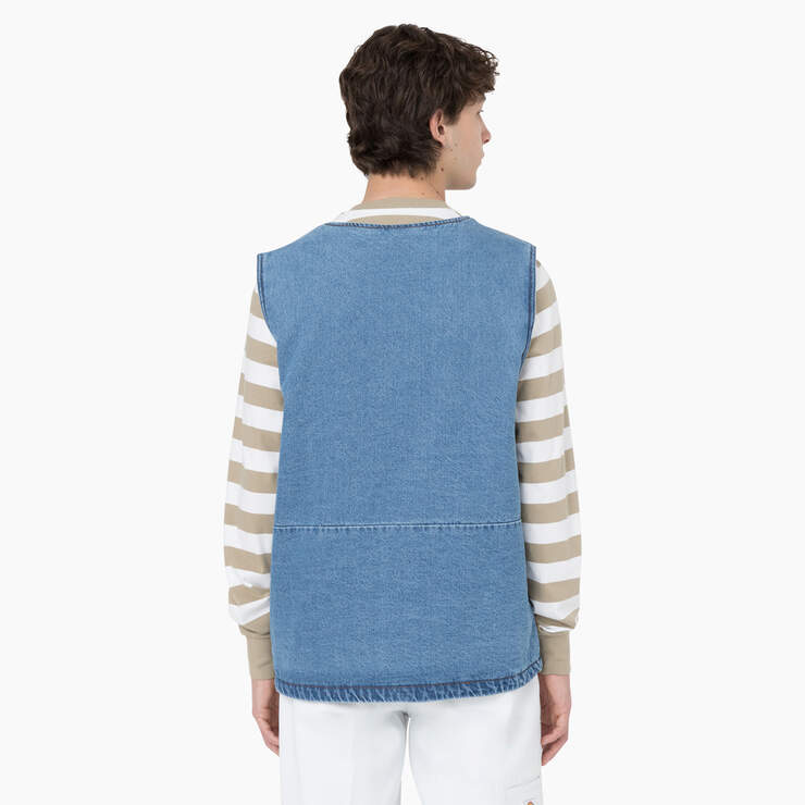 Walker denim fishing vest with vkk zipper size 16” shoulder 21.5