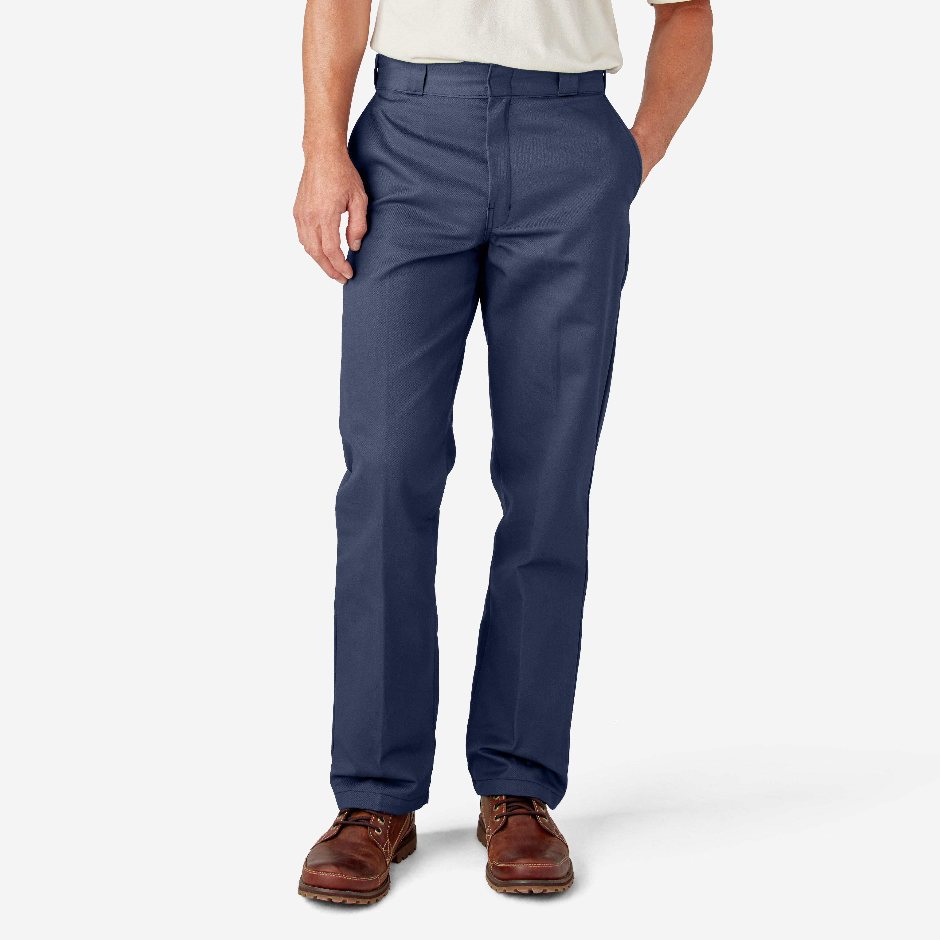 Navy Cotton Cuffed Cargo Trousers