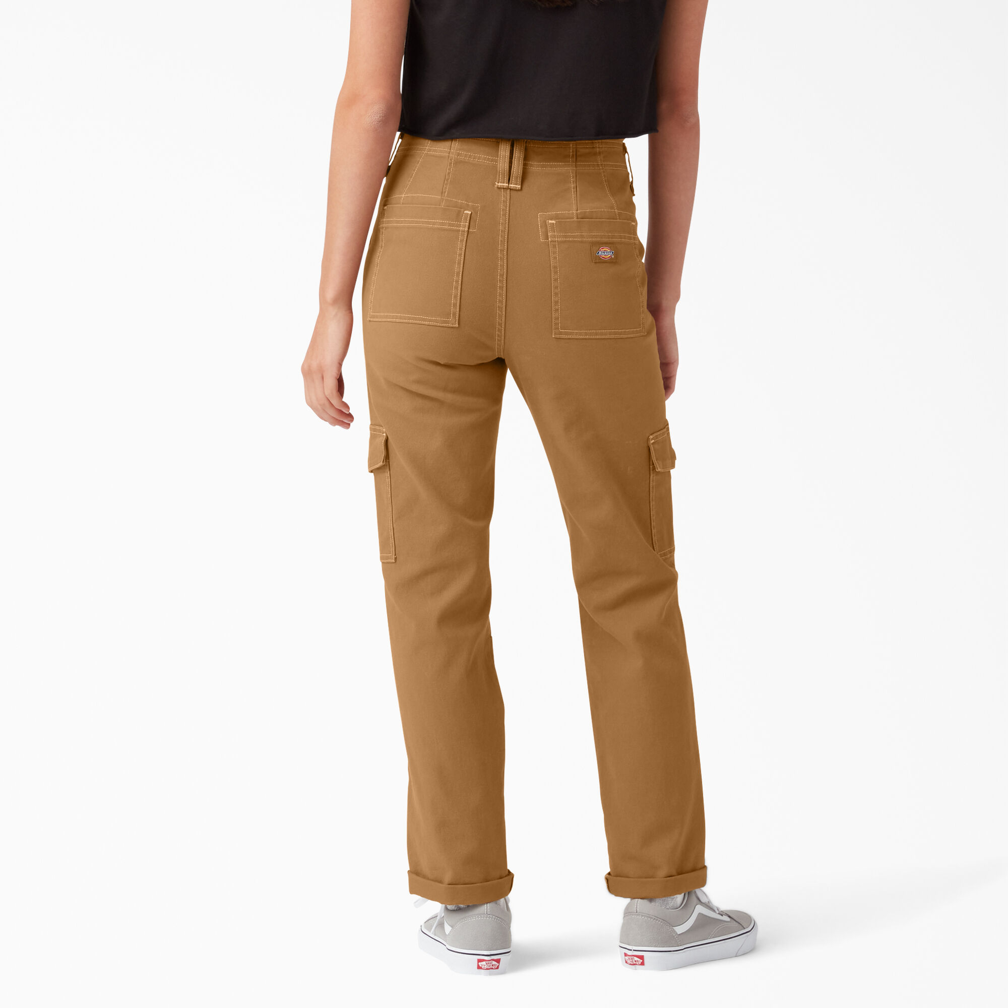 Khaki cuffed 2025 pants womens