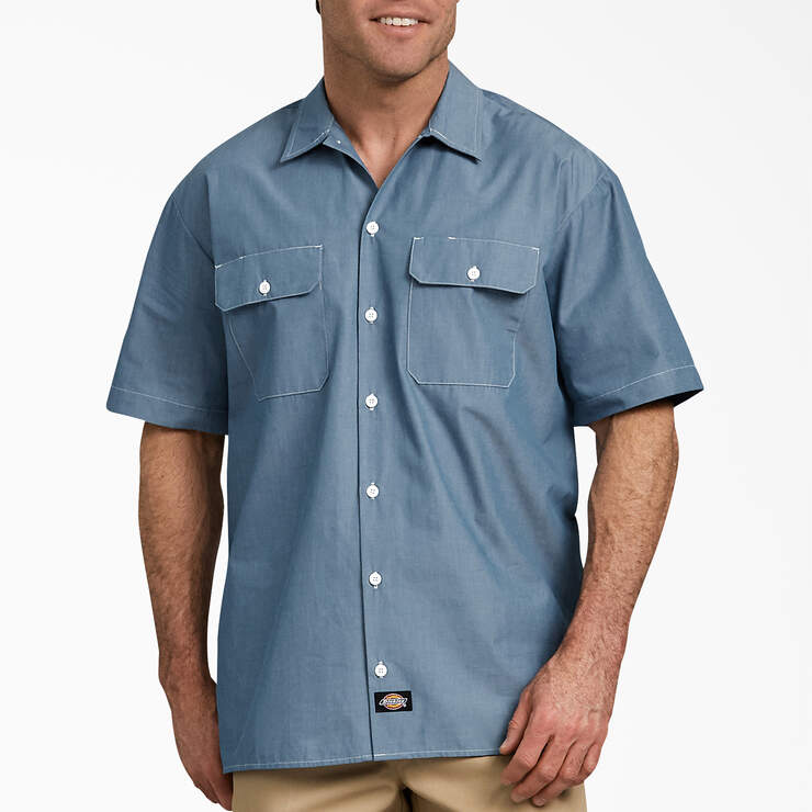 Men's Tall Chambray Button-Down Shirt in Medium Chambray