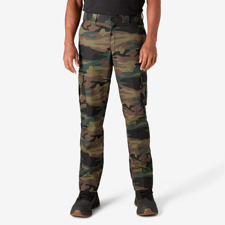 DuraDrive Men's INVICTA Grey Camouflage Cargo Work Pants with Knee