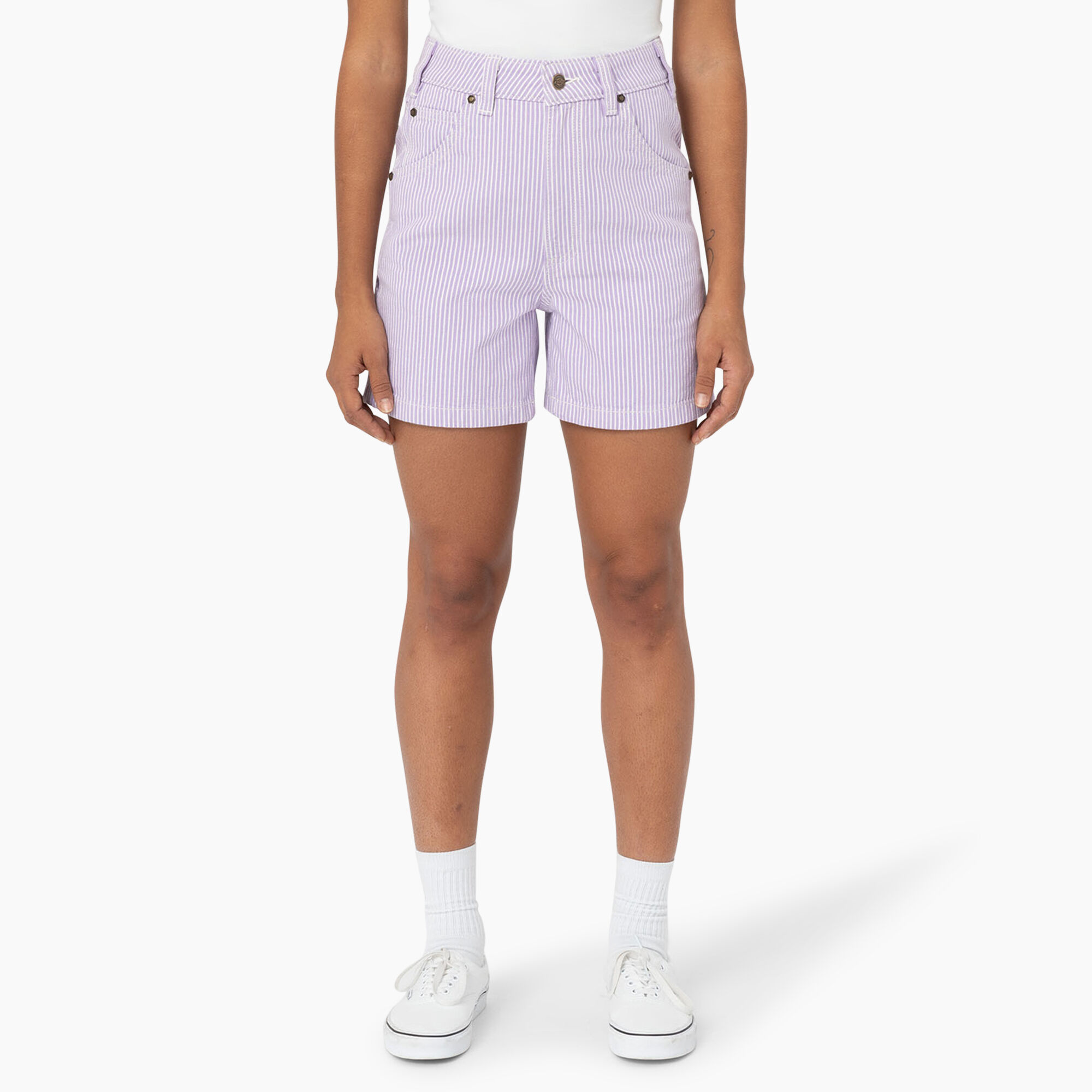 Women's Regular Fit Hickory Stripe Shorts, 5