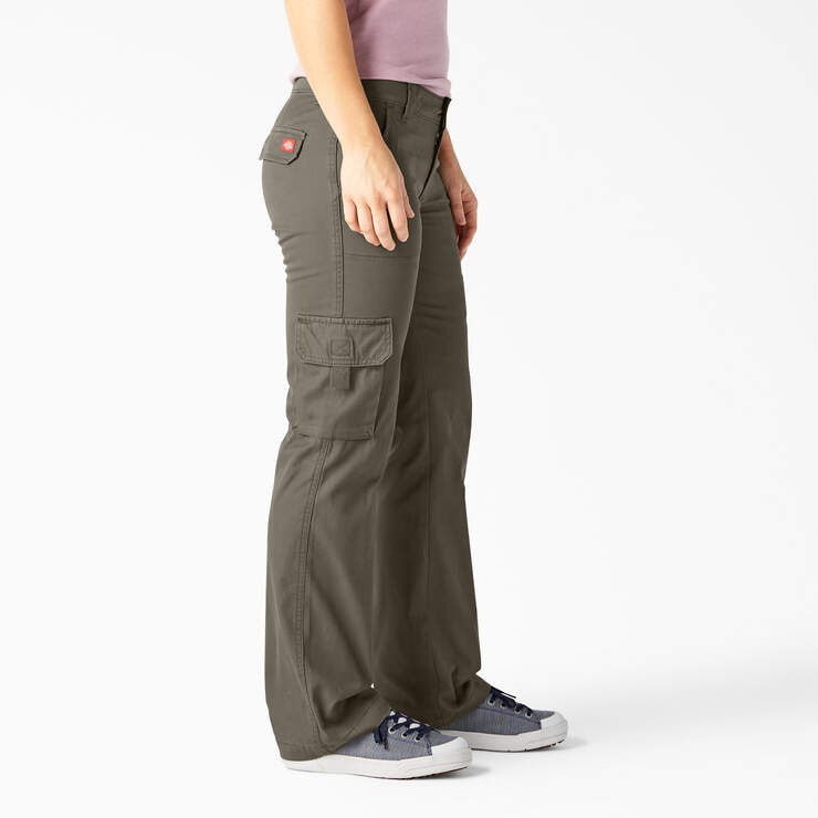 Dickies Women's Plus Relaxed Fit Cargo Pants, Rinsed Black (RBK), 20WRG