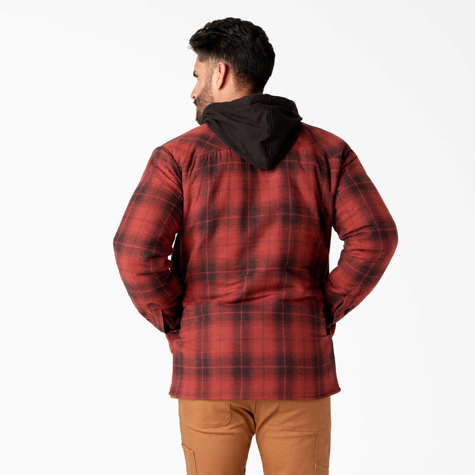 Fleece Hooded Flannel Shirt Jacket with DWR | Mens Shirt Jackets