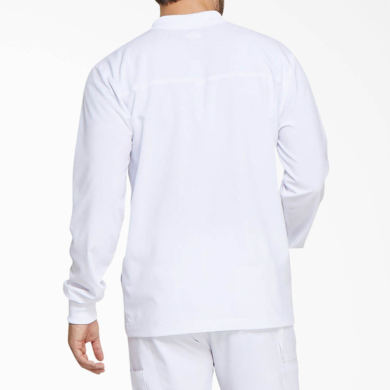 Men's EDS Essentials Zip Front Warm-Up Jacket , White | Men's Scrubs ...