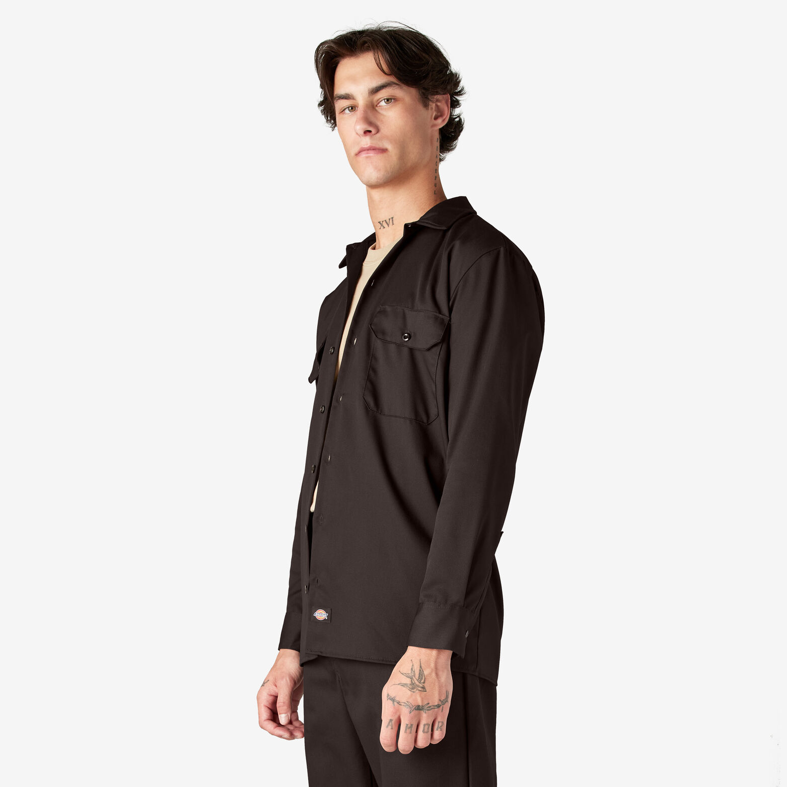 Dickies Long Sleeve Work Shirt - Dark Brown