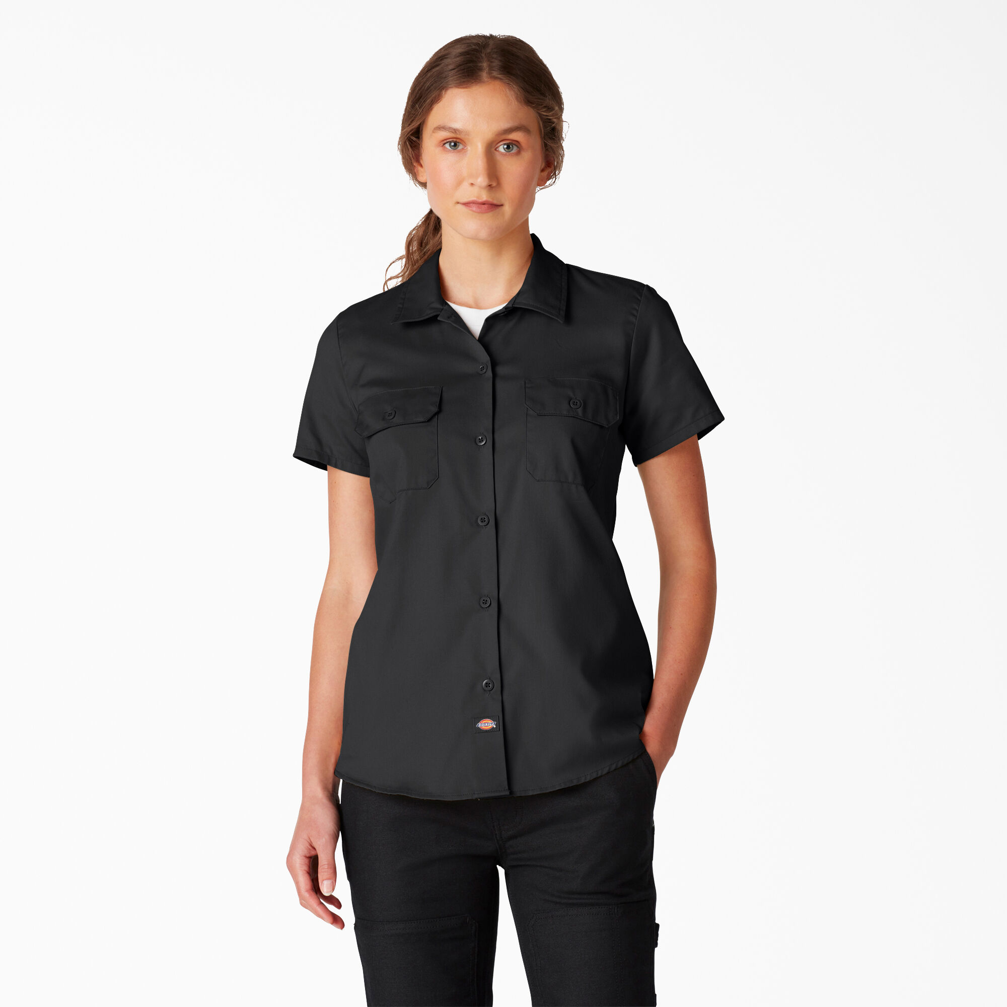 womens work shirts short sleeve