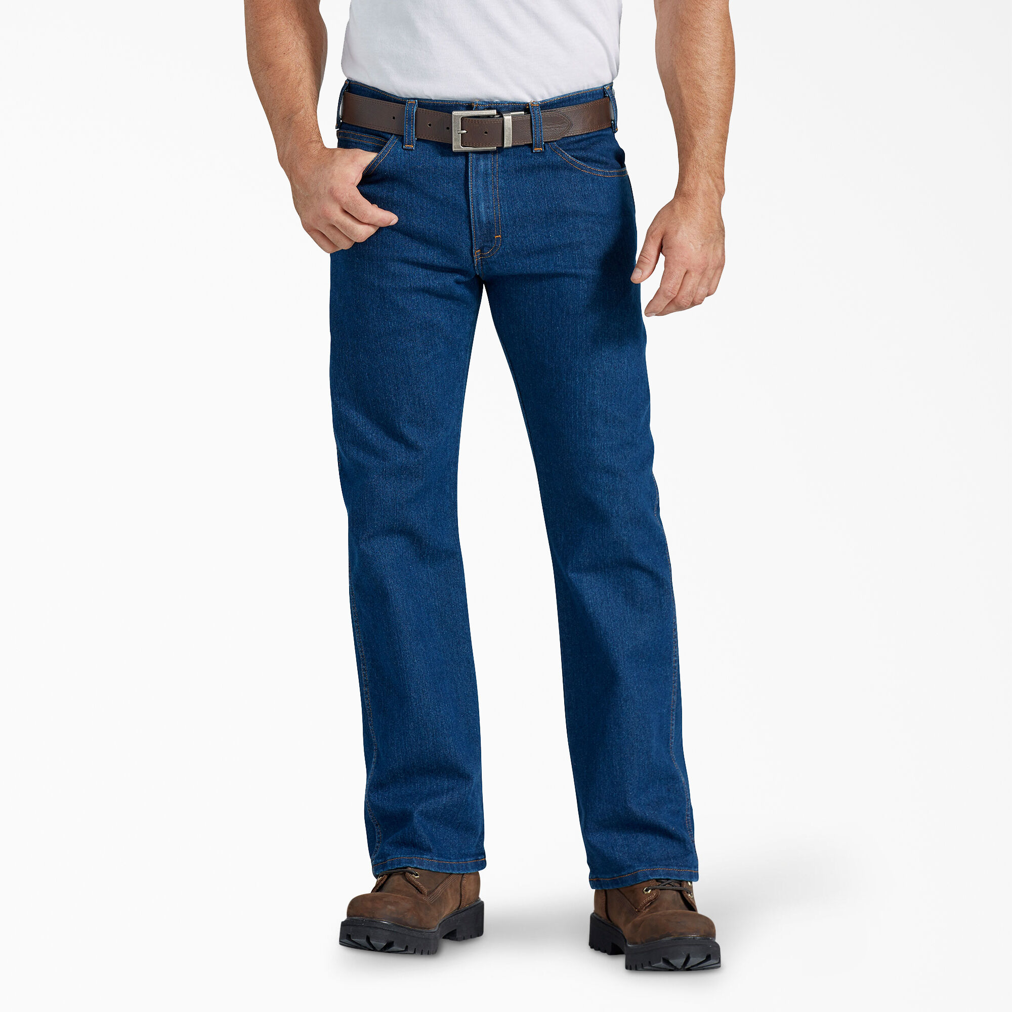FLEX Active Waist Regular Fit Jeans - Dickies US, Rinsed Indigo Blue