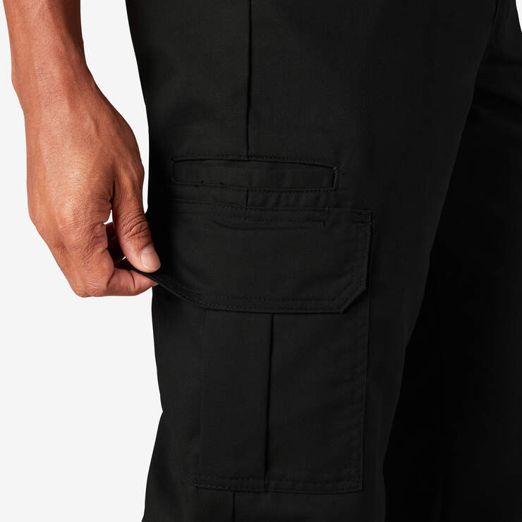Dickies Pants: Men's WP594 BK Black Flex Slim Fit Straight Leg Cargo Pants