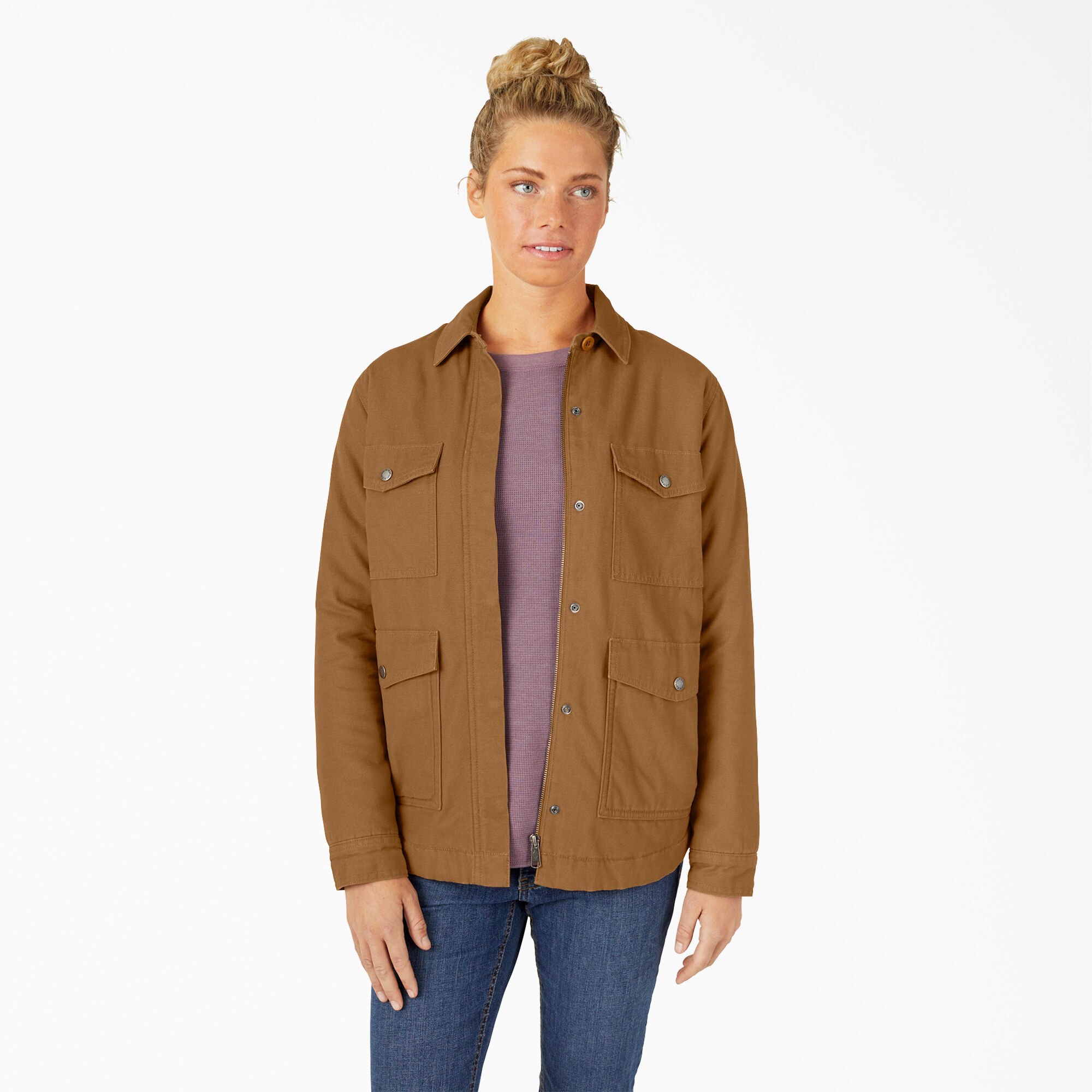 Women's Duck High Pile Fleece Lined Chore Coat - Dickies US