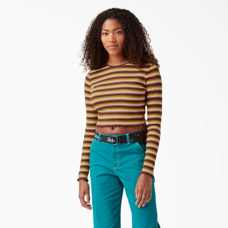 Women's Striped Long Sleeve Cropped T-Shirt - Dickies US