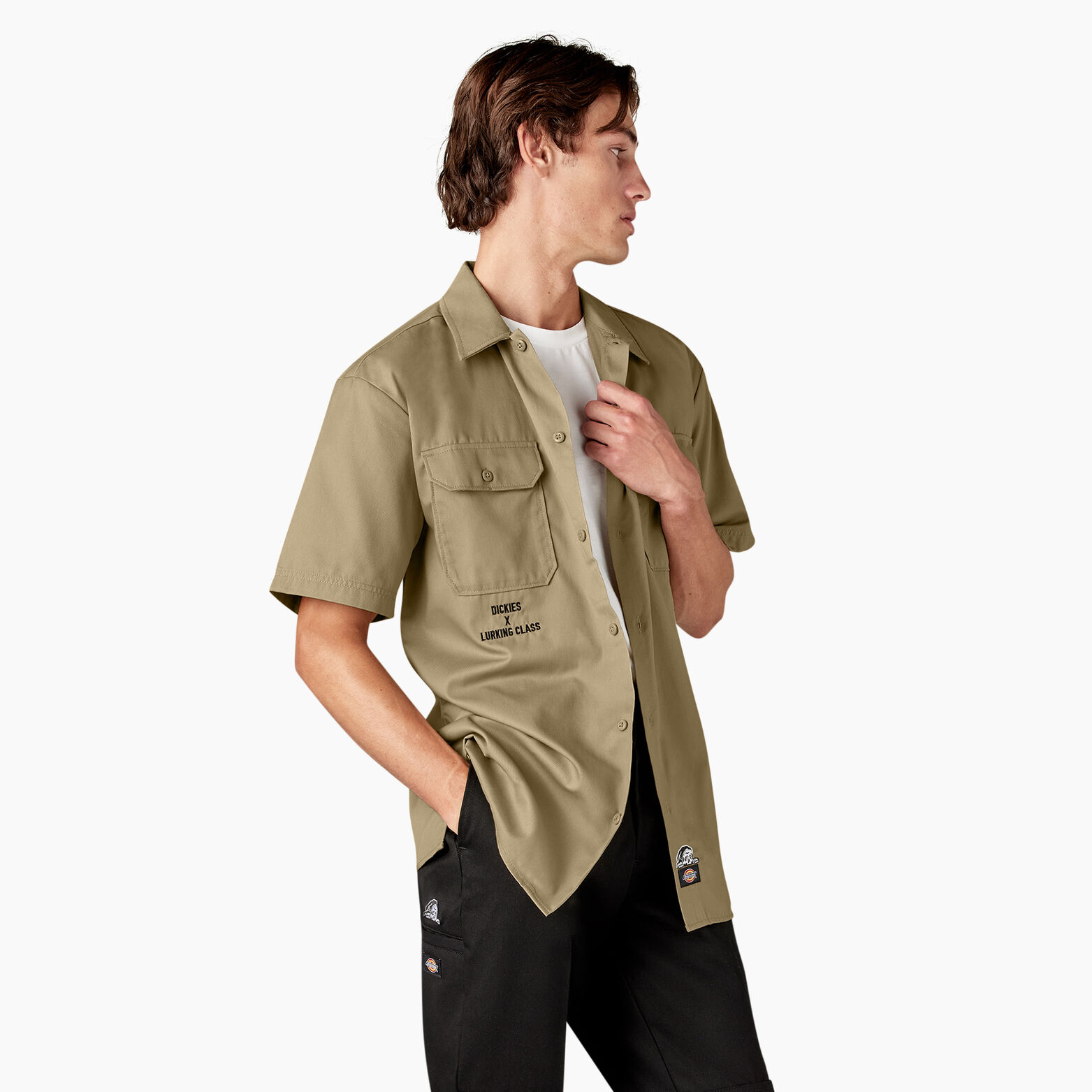 Dickies x Lurking Class Good Times Button Up Work Shirt - Khaki S / Khaki