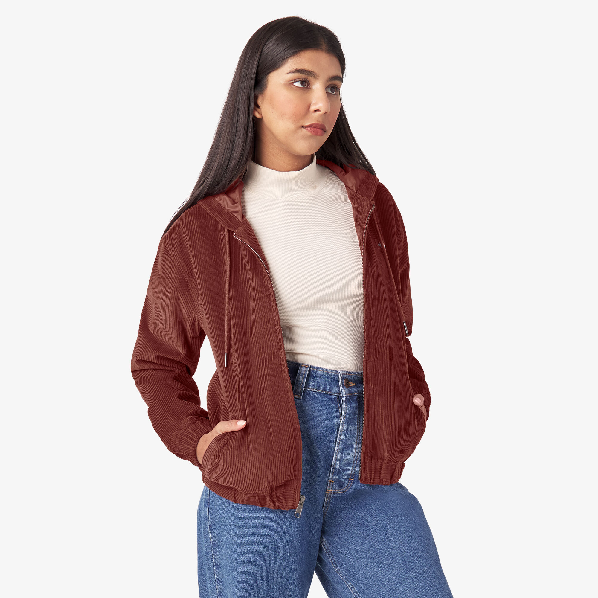 Corduroy zip cheap up jacket women's