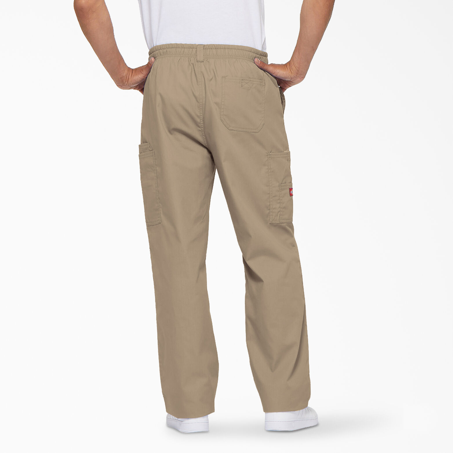 Men's EDS Elastic Waist Cargo Scrub Pants , Khaki | Men's Scrubs | Dickies