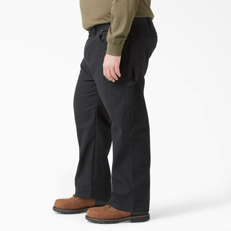 Dickies Women's Relaxed Fit Straight Leg Cargo Pants, Rinsed Black (RBK),  4RG