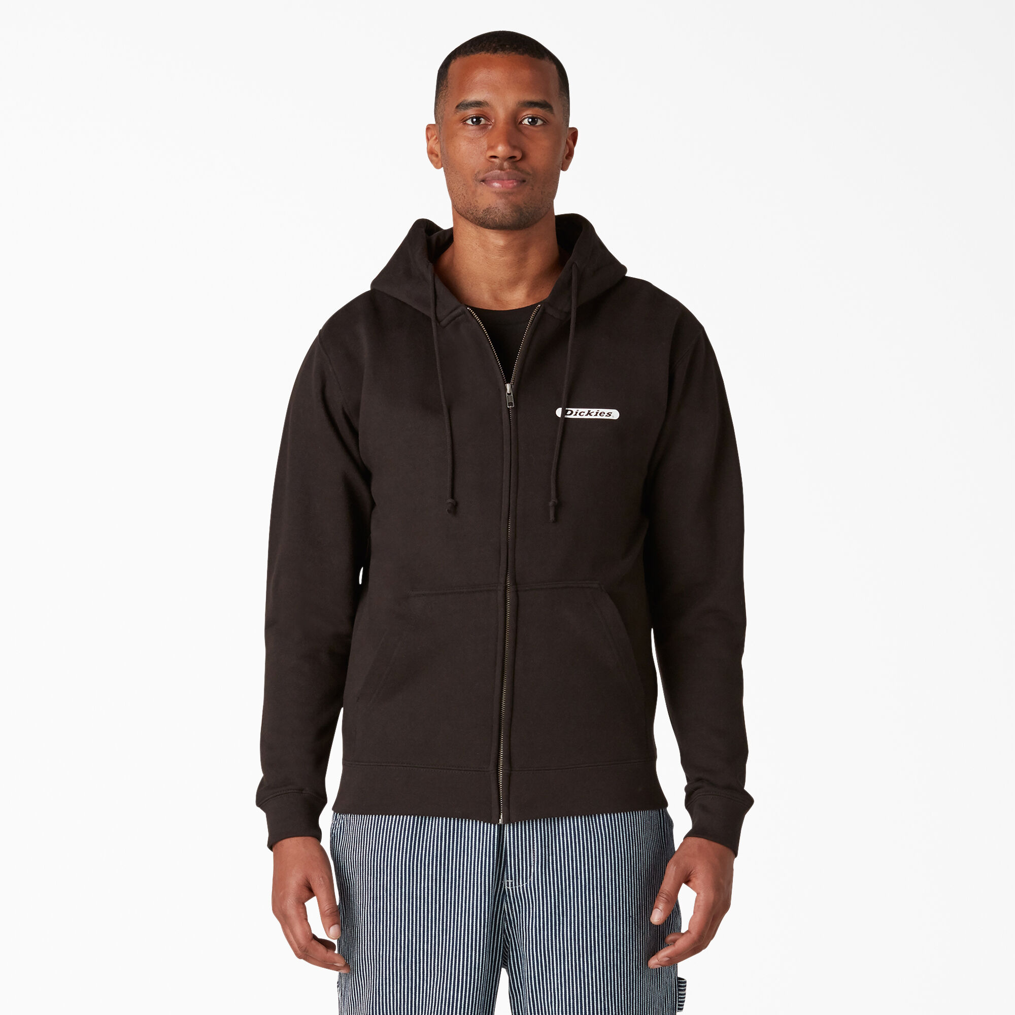 chest logo zipped hoodie