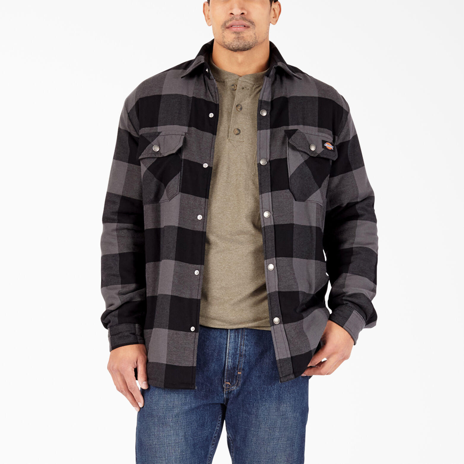 High Pile Fleece Lined Flannel Shirt Jacket with DWR, Men's Shirt Jackets,  Shackets