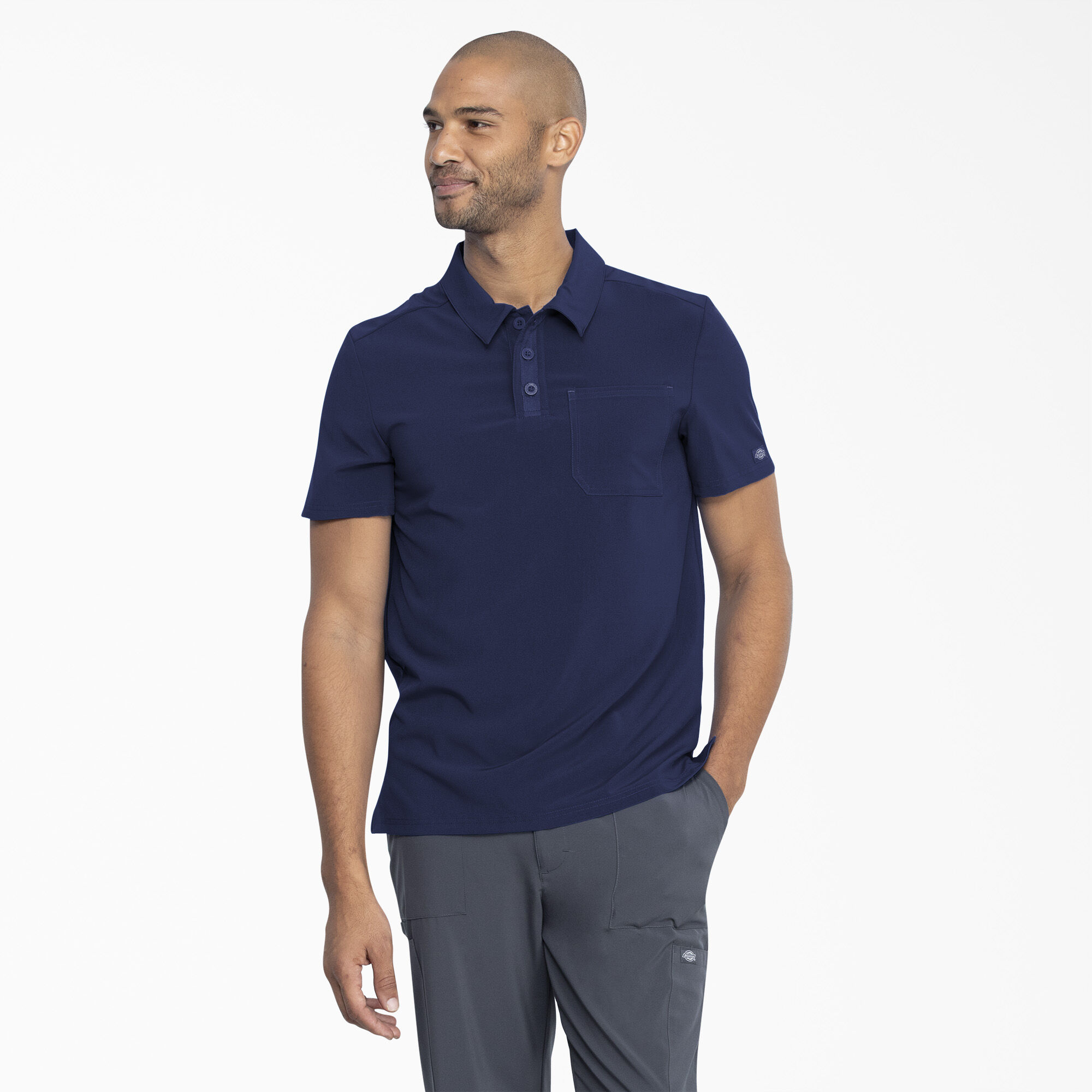 Men's EDS Essentials Medical Polo Shirt - Dickies US, Navy Blue L
