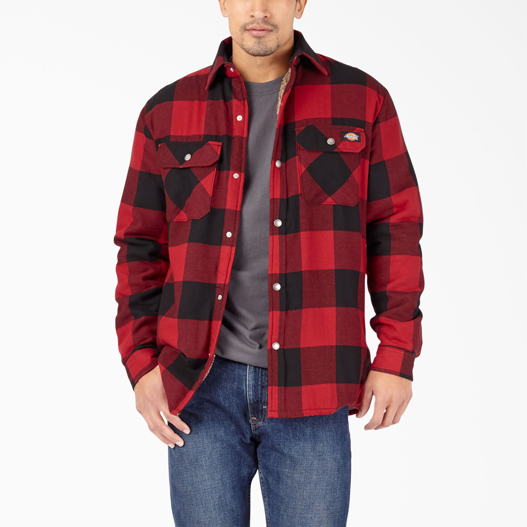 Sherpa Lined Flannel Shirt Jacket with 