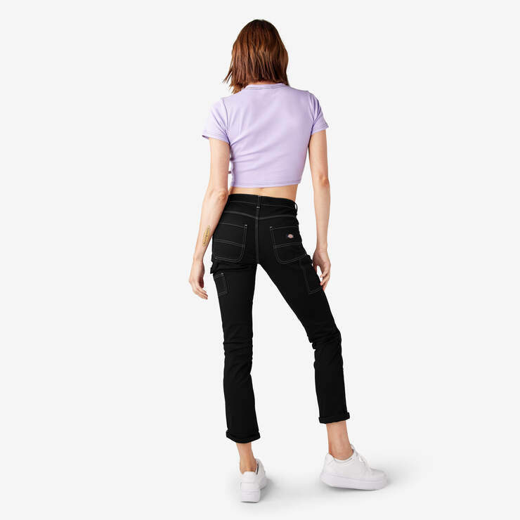 Women's Slim Straight Fit Roll Hem Carpenter Pants