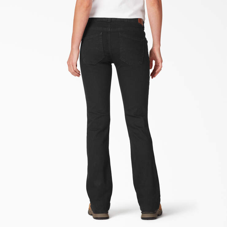 Womens Black Slim Fit Jean Flare Denim Bootcut Jeans Size 6 8 10 12 14 16  New