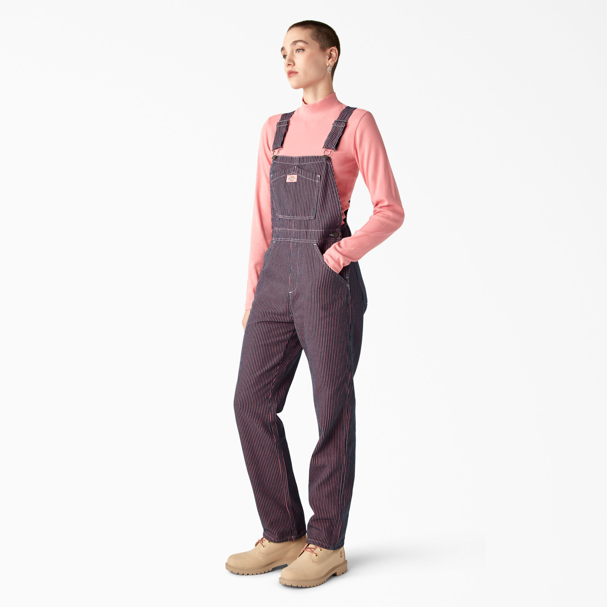 Women’s Regular Fit Hickory Stripe Bib Overalls