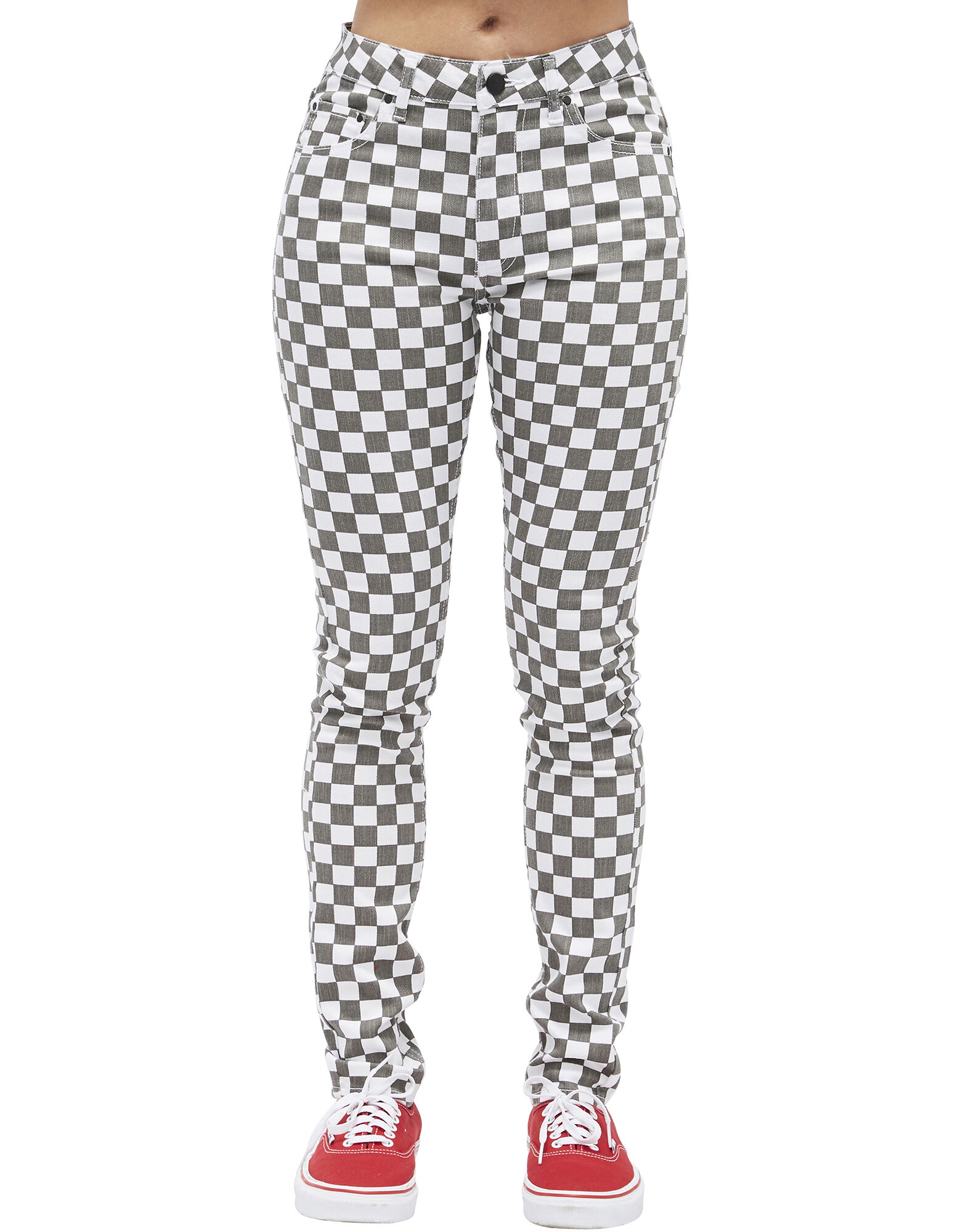 black white checkered pants
