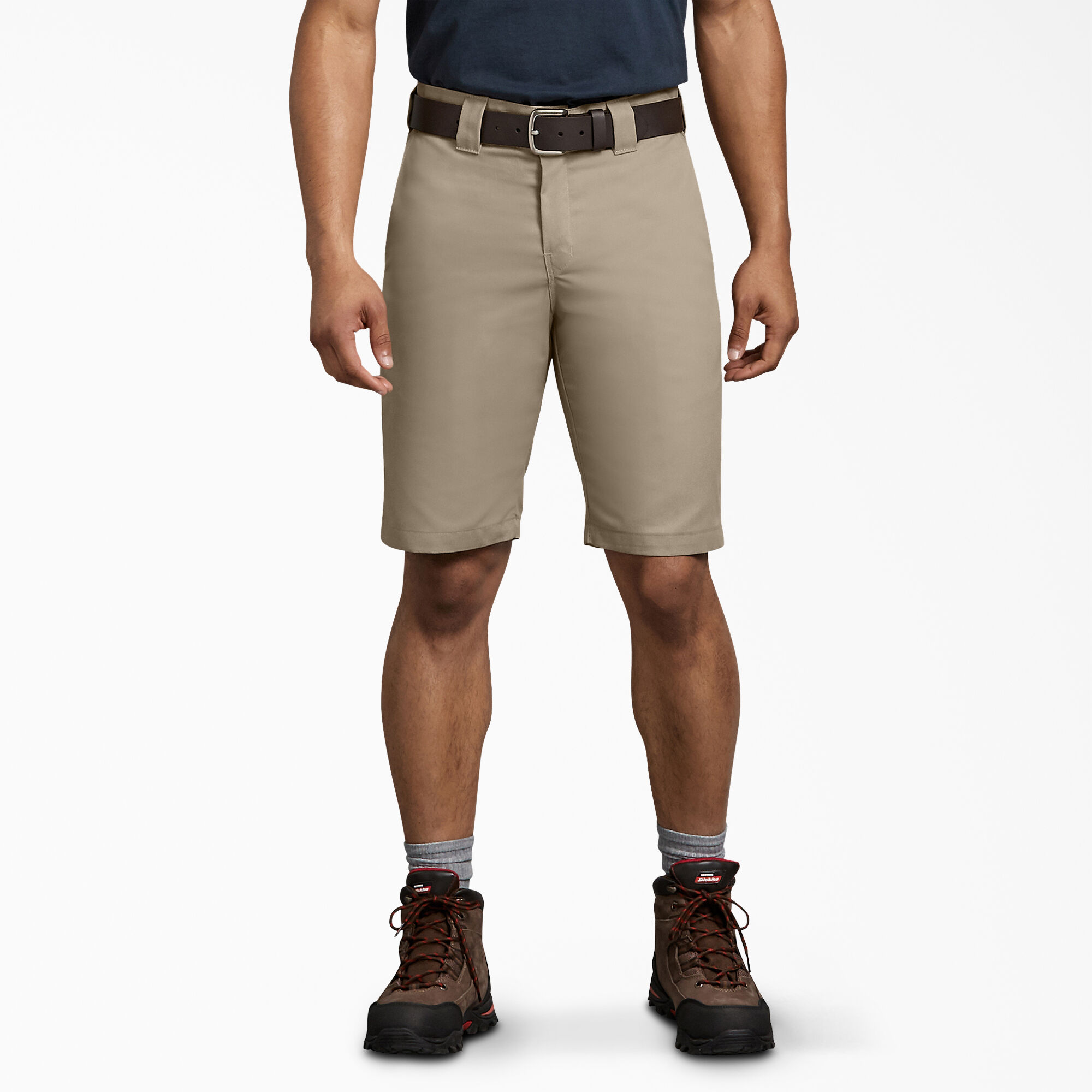 flex khaki shorts