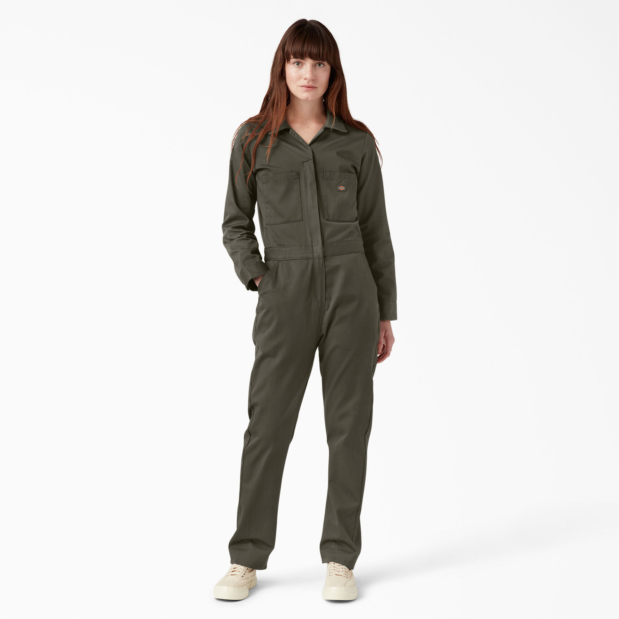 Women's Long Sleeve Coveralls - Dickies US, Moss Green