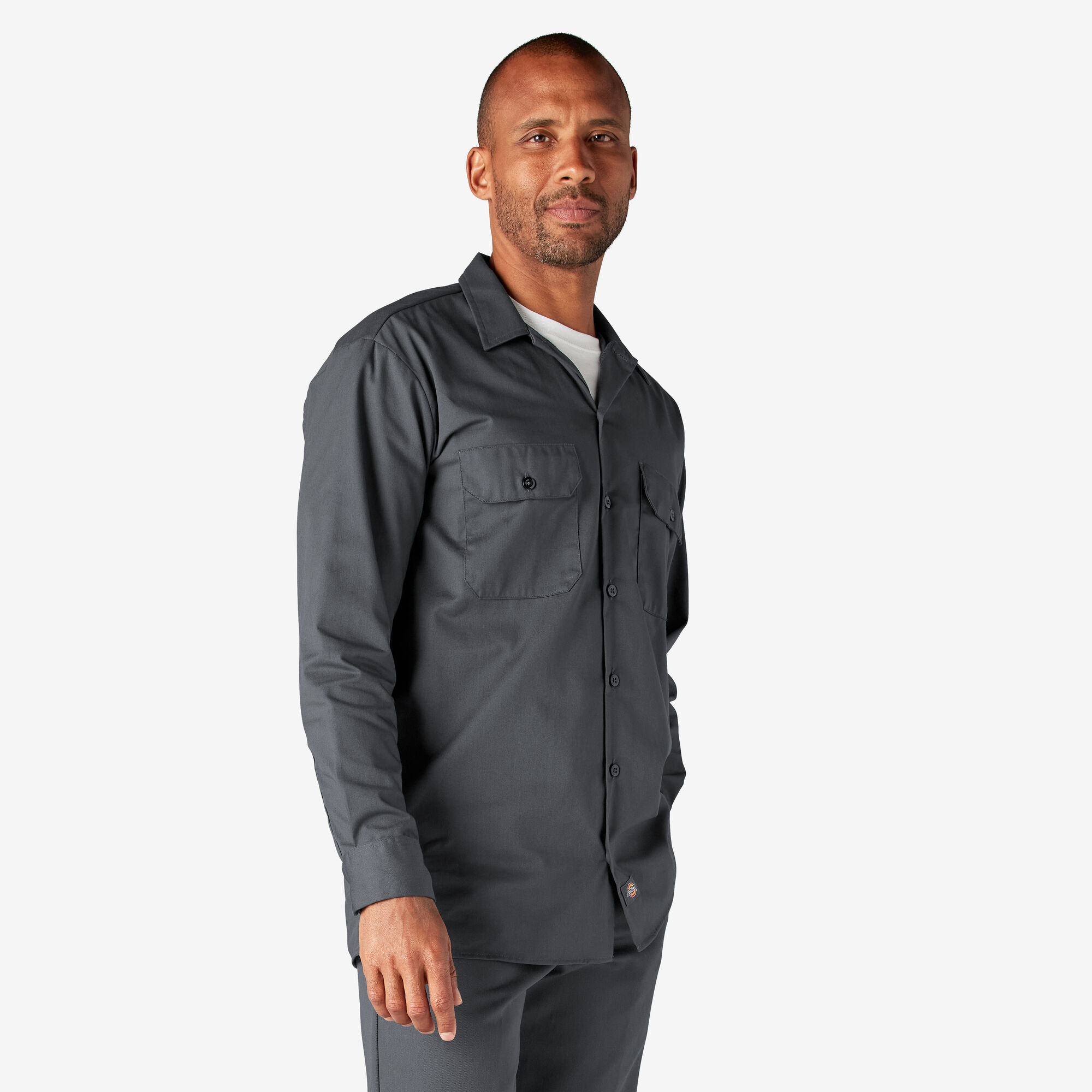 Dickies Men's Long-Sleeve Work Shirt, Charcoal