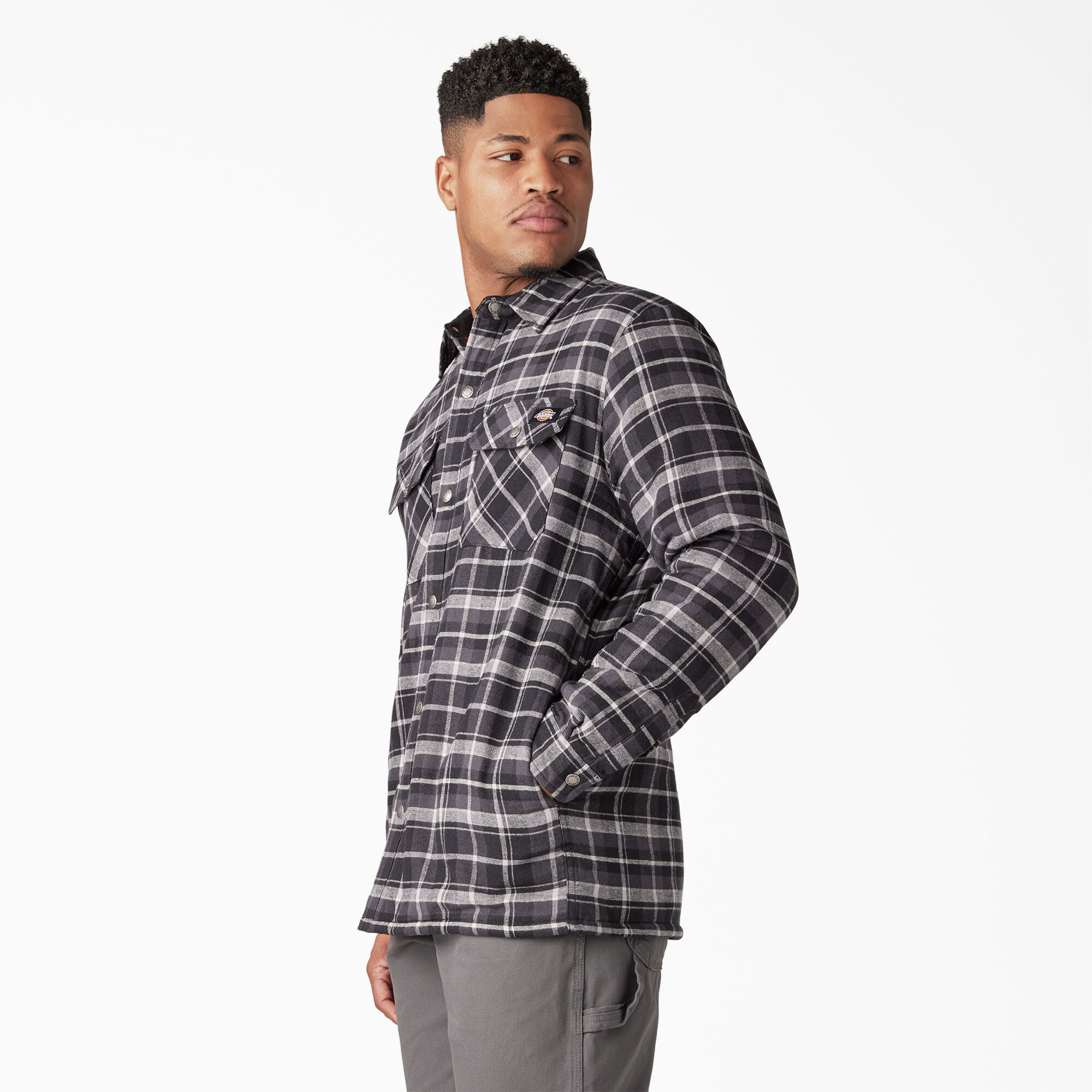 High Pile Fleece Lined Flannel Shirt Jacket with DWR | Men's Shirt