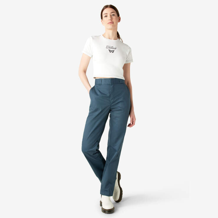 Dickies Women's Wide Leg Twill Pant Ink Navy – The Source