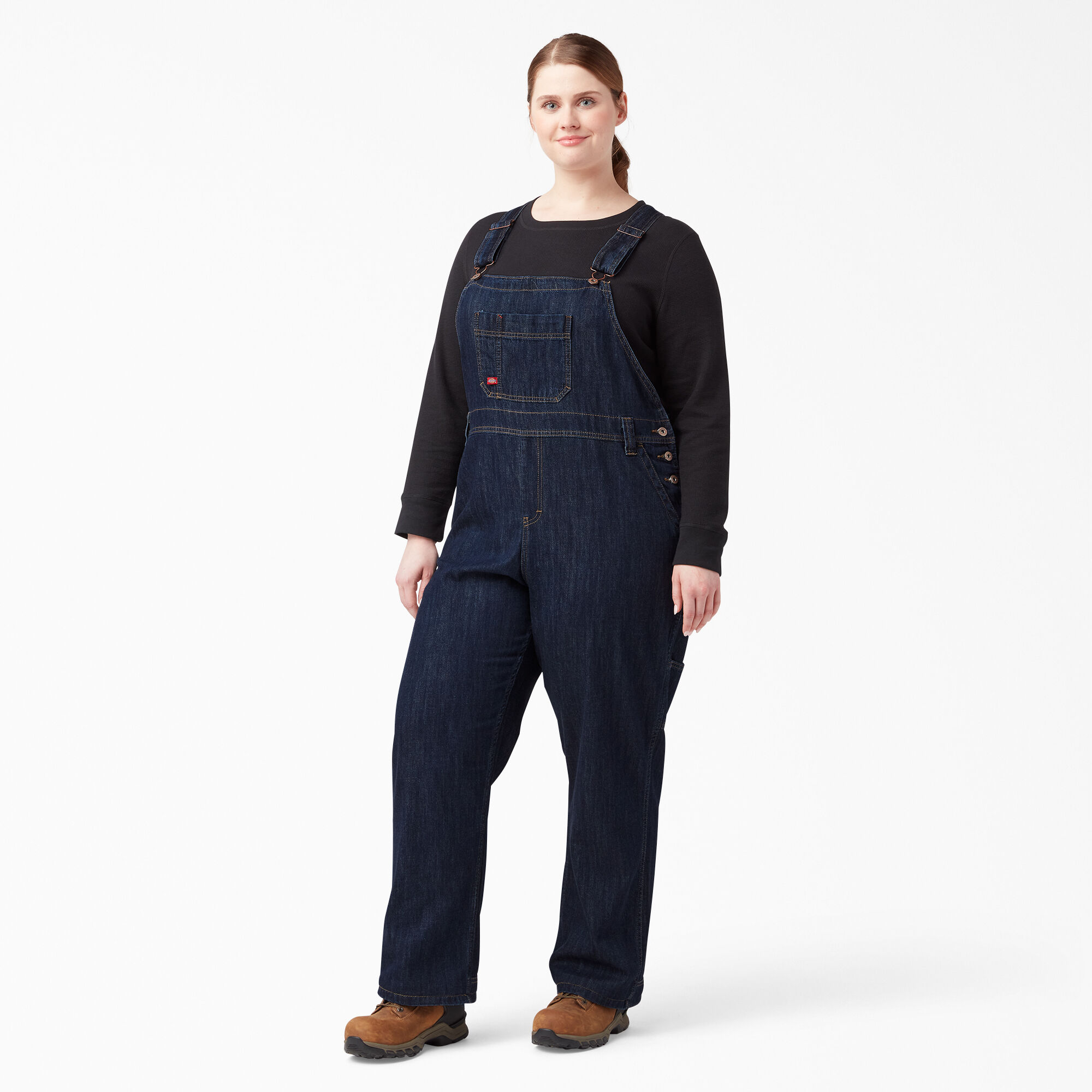 women's loose fit denim overalls