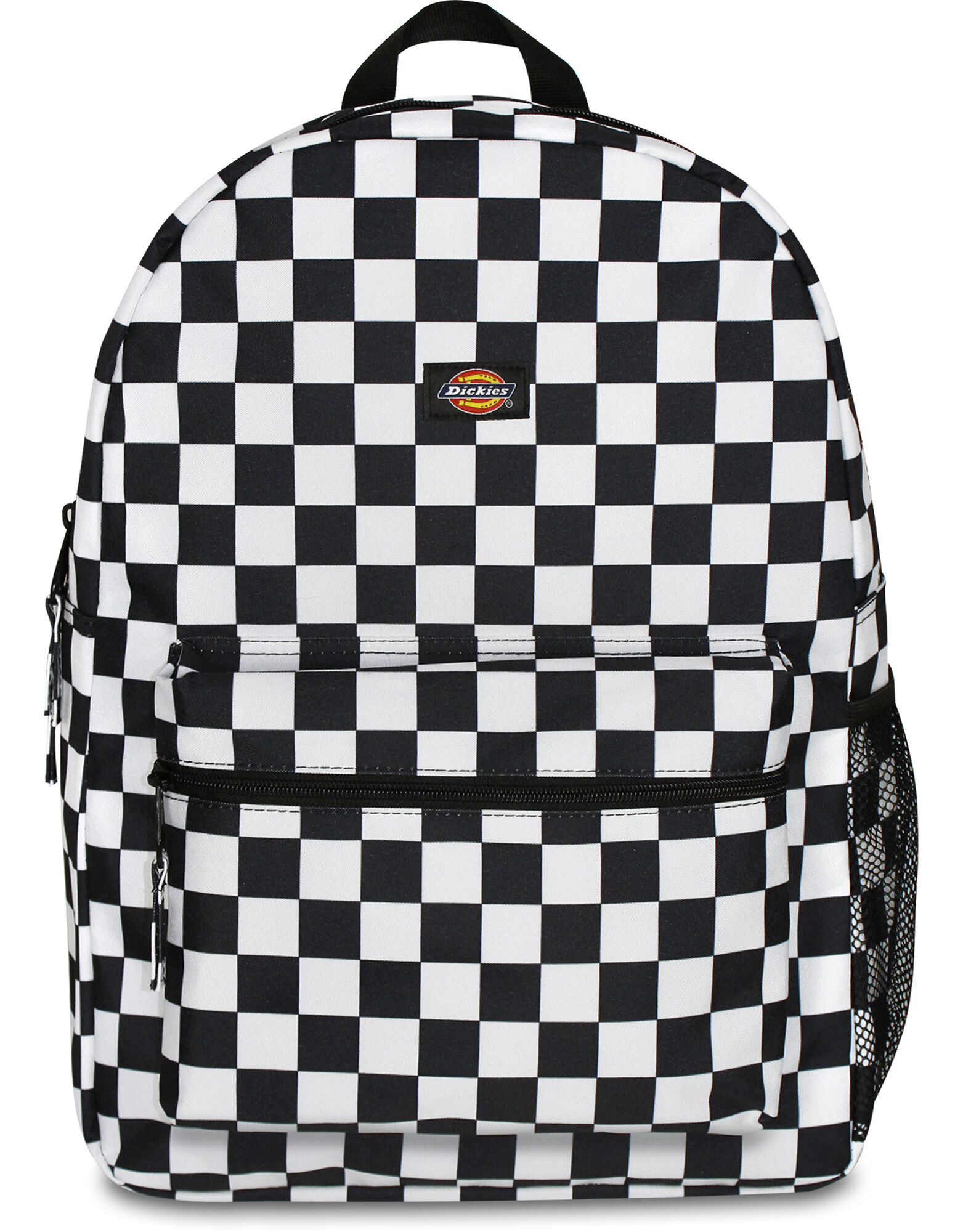 black and white checkered bookbag