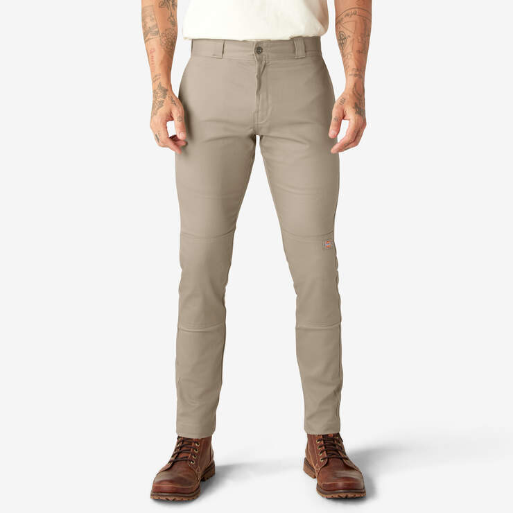 Men's 38 in. x 30 in. Khaki Cotton/Polyester/Spandex Flex Work Pants with 6  Pockets