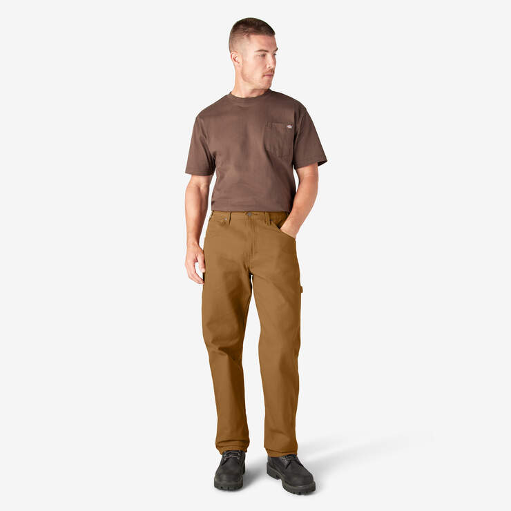 Dickies Men's 12-Oz. Duck Relaxed Fit Carpenter Pants — Brown, Model#  1939RBD