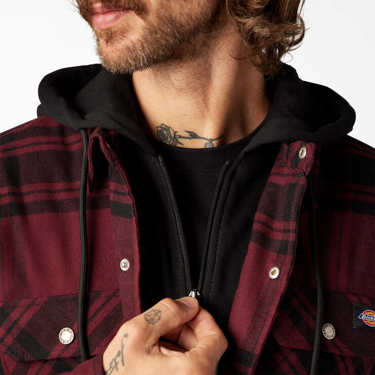 Relaxed Fit Hooded Quilted Shirt Jacket, Men's Outerwear