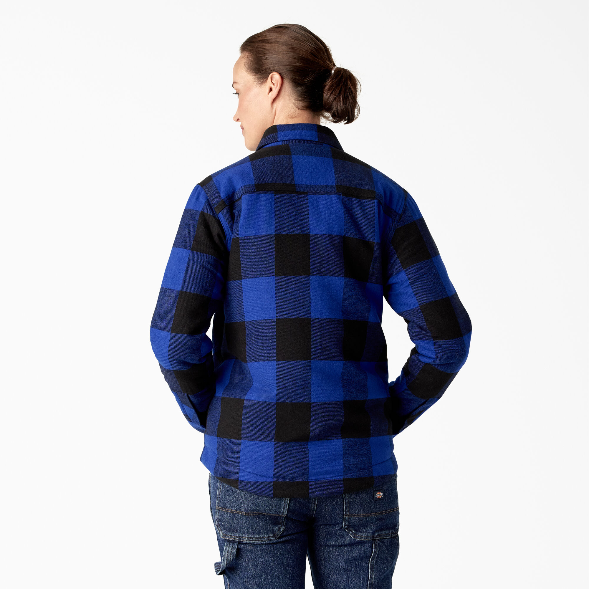 Women's High Pile Fleece Lined Flannel Chore Coat , Surf Blue