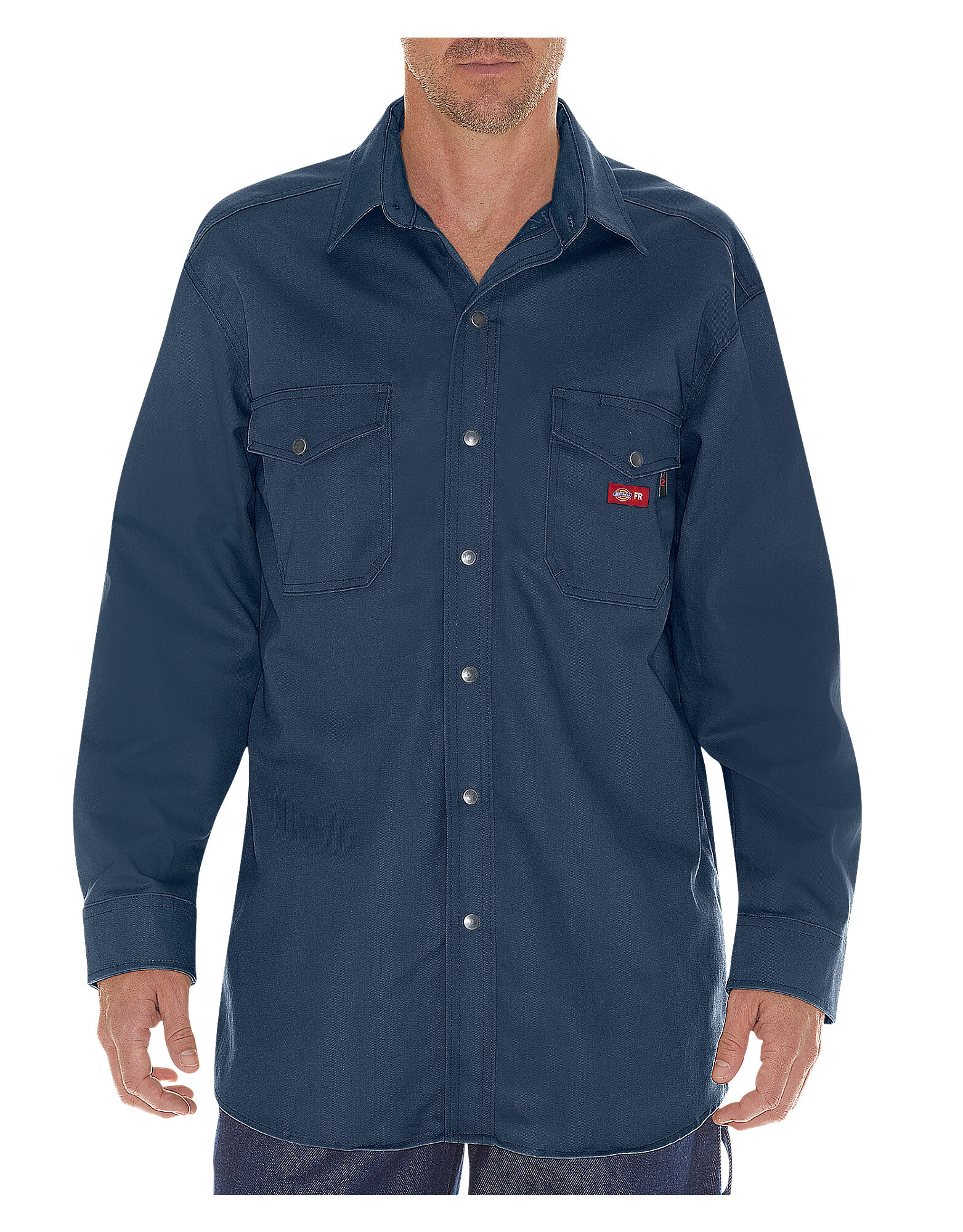 Flame-Resistant Long Sleeve Twill Snap 