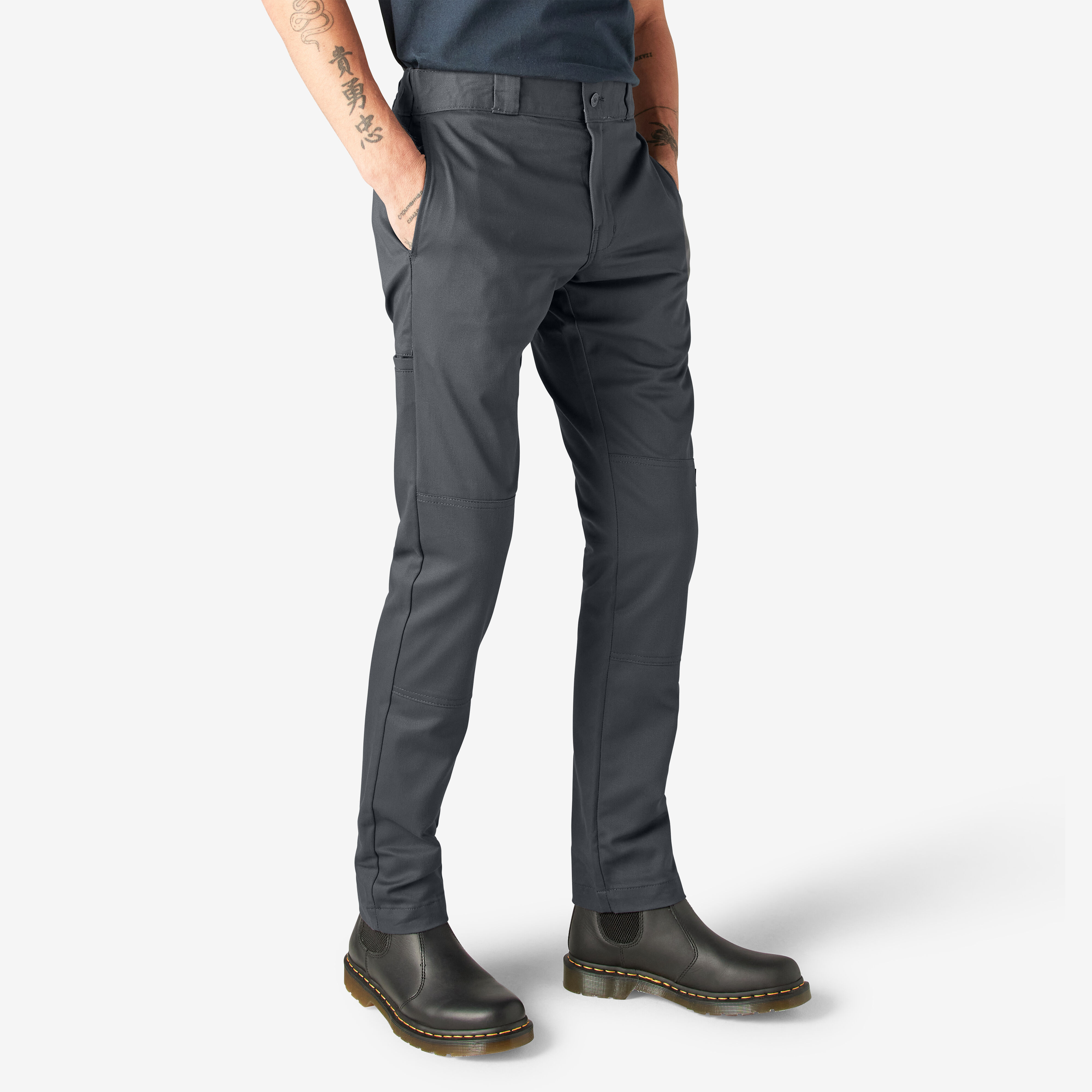 Skinny Fit Double Knee Work Pants