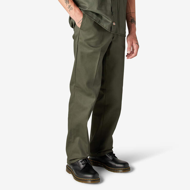 Dickies 874 straight fit work chino trousers in olive green